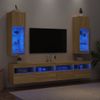 Muebles De Tv Con Luces Led 2 Unidades Roble Sonoma 30,5x30x90 Cm