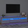 Mueble De Tv Con Luces Led Gris Sonoma 210x35x40 Cm