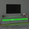 Mueble De Tv Con Luces Led Gris Sonoma 210x35x40 Cm