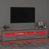 Mueble De Tv Con Luces Led Gris Sonoma 210x35x40 Cm