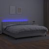 Cama Box Spring Colchón Y Led Cuero Sintético Blanco 200x200 Cm