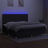 Cama Box Spring Colchón Y Luces Led Tela Negro 200x200 Cm