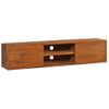 Mueble De Tv De Pared Madera Maciza De Teca 135x30x30 Cm