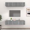 Muebles Tv 4 Unidades Madera Contrachapada Gris Sonoma 80x30x30 Cm