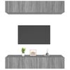 Muebles Tv 4 Unidades Madera Contrachapada Gris Sonoma 80x30x30 Cm