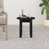 Mesa De Centro De Madera Maciza De Pino Negro Ø35x35 Cm