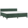 Cama Box Spring Colchón Y Led Terciopelo Verde Oscuro 200x200cm