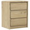 Mesita De Noche Sauda Madera De Pino Maciza Roble 44x35x56 Cm