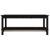 Mesa De Centro De Madera Maciza De Pino Negro 110x55x45 Cm