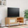 Mueble De Tv Senja Aspecto Ratán Madera Pino Marrón 106x40x49cm