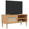 Mueble De Tv Senja Aspecto Ratán Madera Pino Marrón 106x40x49cm