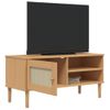 Mueble De Tv Senja Aspecto Ratán Madera Pino Marrón 106x40x49cm