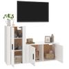 Set De Muebles De Tv 2 Piezas Madera Contrachapada Blanco Brillo