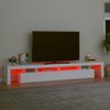 Mueble De Tv Con Luces Led Blanco 260x36,5x40 Cm