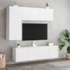 Muebles De Tv De Pared 5 Piezas Madera De Ingeniería Blanco