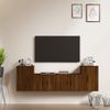 Set De Muebles Para Tv 4 Piezas Madera Contrachapada Marrón Roble