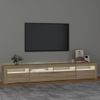 Mueble De Tv Con Luces Led Roble Sonoma 240x35x40 Cm