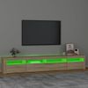 Mueble De Tv Con Luces Led Roble Sonoma 240x35x40 Cm