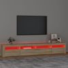 Mueble De Tv Con Luces Led Roble Sonoma 240x35x40 Cm