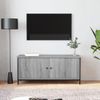 Mueble Tv Con Puertas Contrachapada Gris Sonoma 102x35x45 Cm