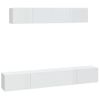 Set De Muebles De Tv 4 Piezas Madera Contrachapada Blanco Brillo