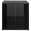 Muebles Tv 2 Unidades Madera Contrachapada Negro Brillo 37x35x37 Cm