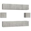 Set De Muebles De Tv 6 Piezas Madera Contrachapada Gris Hormigón