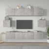 Set De Muebles De Tv 6 Piezas Madera Contrachapada Gris Hormigón