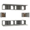 Set De Muebles De Tv 6 Piezas Madera Contrachapada Gris Hormigón