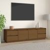 Mueble De Tv Madera Maciza De Pino Marrón Miel 176x37x47,5 Cm