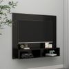 Mueble Tv De Pared Contrachapado Negro Brillante 102x23,5x90 Cm