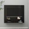 Mueble Tv De Pared Contrachapado Negro Brillante 102x23,5x90 Cm