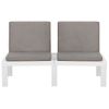 Set De Muebles De Jardín 2 Piezas Con Cojines Plástico Blanco