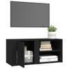 Mueble Para Tv Madera Contrachapada Negro 80x31,5x36 Cm