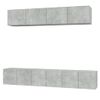 Set De Muebles De Tv 5 Piezas Madera Contrachapada Gris Hormigón