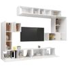 Set De Muebles De Tv 8 Piezas Madera Contrachapada Blanco Brillo