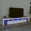 Mueble De Tv Con Luces Led Blanco 230x36,5x40 Cm