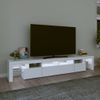 Mueble De Tv Con Luces Led Blanco 230x36,5x40 Cm