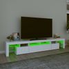 Mueble De Tv Con Luces Led Blanco 230x36,5x40 Cm