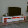 Mueble De Tv Con Luces Led Blanco 230x36,5x40 Cm