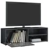 Mueble Tv Madera Contrachapada Gris Brillante 120x30x37 Cm