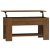 Mesa De Centro Madera Contrachapada Marrón Roble 101x49x52 Cm