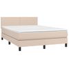 Cama Box Spring Colchón Led Cuero Sintético Capuchino 140x190cm