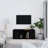 Mueble Para Tv Madera Contrachapada Negra 100x35x40 Cm