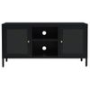 Mueble Para El Televisor Acero Y Vidrio Negro 105x35x52 Cm