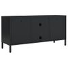 Mueble Para El Televisor Acero Y Vidrio Negro 105x35x52 Cm