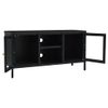 Mueble Para El Televisor Acero Y Vidrio Negro 105x35x52 Cm