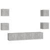 Set De Muebles De Salón 6 Piezas Madera Ingeniería Gris Hormigón