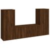 Set De Muebles Para Tv 3 Piezas Madera Contrachapada Roble Marrón