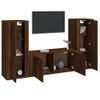 Set De Muebles Para Tv 3 Piezas Madera Contrachapada Roble Marrón